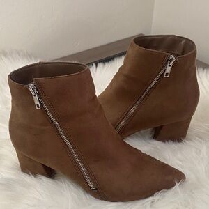 Forever 21 Brown Ankle Booties with Zipper
